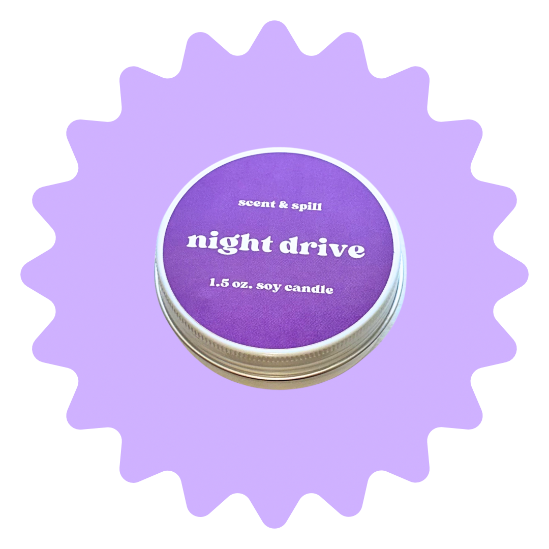 night drive - mini candle tin