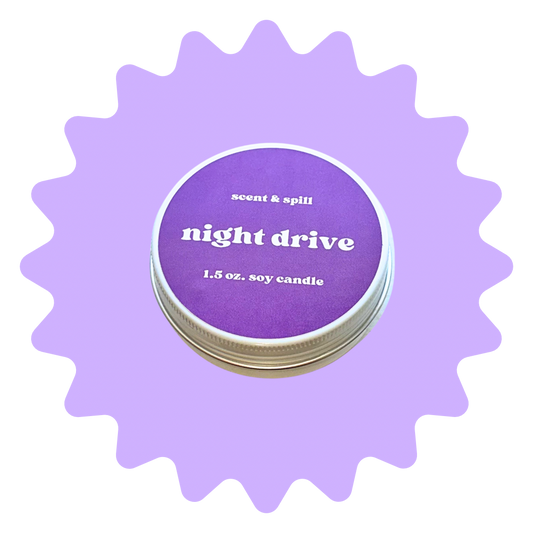 night drive - mini candle tin