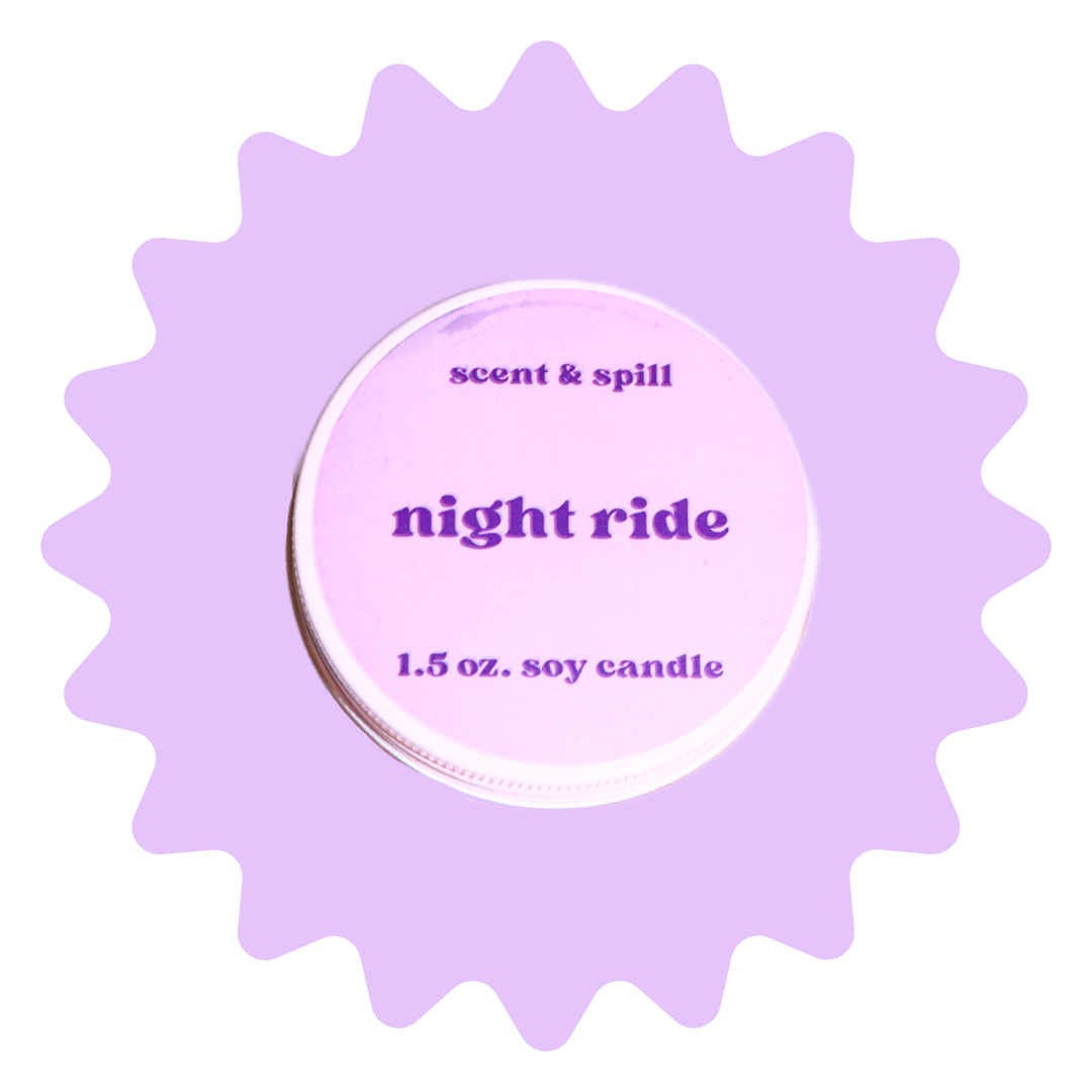 night ride - mini candle tin