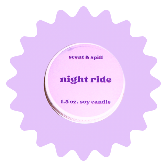 night ride - mini candle tin